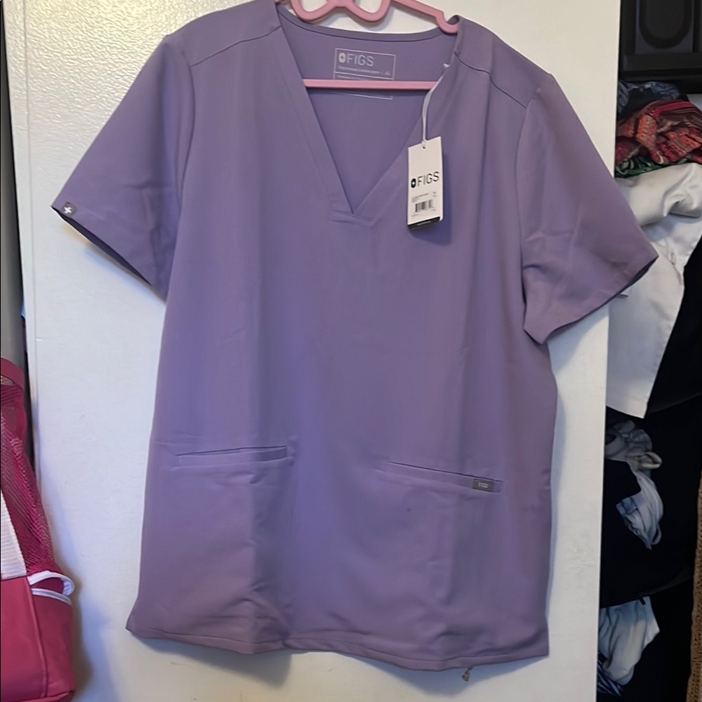 women's Lavender Dew Casma- Three-Pocket Scrub Top - XL / Lavender Dew